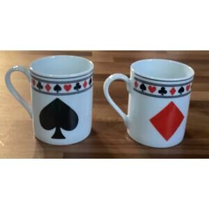 Godinger & Co. Playing Card Suits Coffee Mug Set Of 2 12 oz Diamond Spade